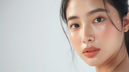Fototapeta premium Clean, fresh facial skin, facial care, facial treatment, cosmetology, beauty and spa,