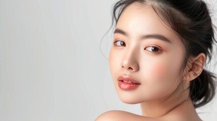 Fototapeta premium Clean, fresh facial skin, facial care, facial treatment, cosmetology, beauty and spa,