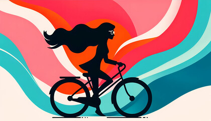 Fototapeta premium Independent woman empowerment concept idea digital illustration vector art Wallpaper HD Background Generative AI