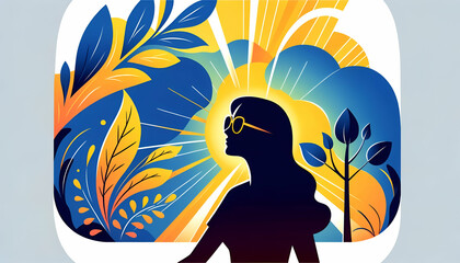 Independent woman empowerment concept idea digital illustration vector art Wallpaper HD Background Generative AI