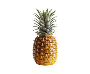 Pineapples isolated transparent background and Sliced ananas pineapple with drops of juice falling. Ai generative.