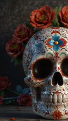 Sugar Skull (Calavera) to celebrate Mexico's Day of the Dead.skull walppaper 4k
