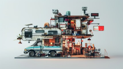 Fototapeta premium vehicle, mobile service vehicle