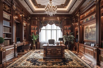 Classical Office Workspace Interior