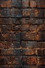  A textured brick wall painted in a deep shade of brown.
