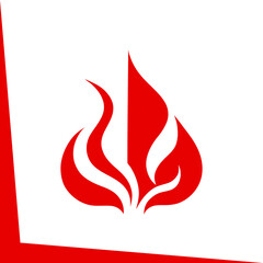 Fire flames on white for logo design