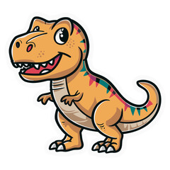 Vector cartoon dinosaur isolated on white