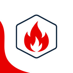 Fire symbol on white background for logo design