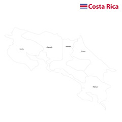 Obraz premium Costa Rica Map Outline Vector Art, Icons, and Graphics