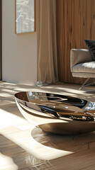 Stylish stainless steel table
