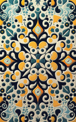 2d vector illustrator colorful vintage Seamless hi res Portuguese tiles Artwork
