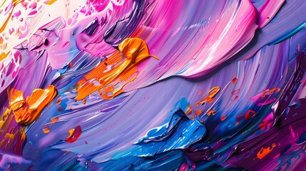 Vibrant paint strokes intertwining to create an abstract composition bursting with life and vitality