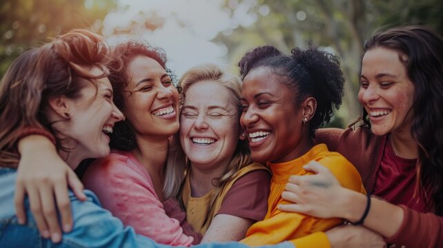 Group of people supporting and celebrating each other's bodies, emphasizing positive relationships
