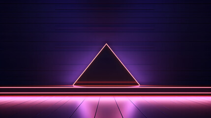 Digital neon light geometry booth e-commerce graphics poster background