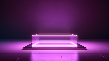 Digital neon light geometry booth e-commerce graphics poster background