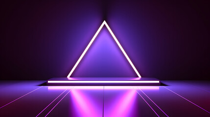 Digital neon light geometry booth e-commerce graphics poster background