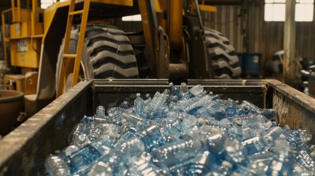 Recycling facility sorting plastic bottles