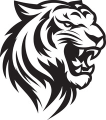 Angry Tiger Mascot, Isolated vector logo illustration