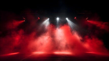 red spotlight on stage