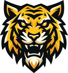 Angry Tiger Mascot, Isolated vector logo illustration