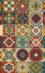 2d vector illustrator colorful vintage Seamless hi res Portuguese tiles Artwork
