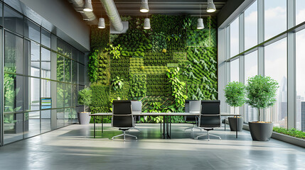 modern office spaces: Green environments with planted walls create a refreshing atmosphere