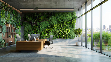 modern office spaces: Green environments with planted walls create a refreshing atmosphere