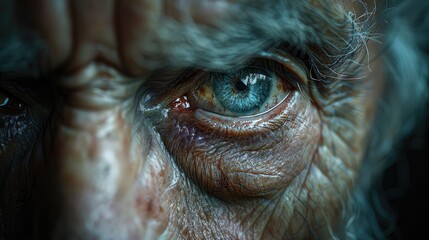 Dramatic Photorealistic Render Captures Emotion in Aged Face