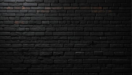 Beautiful old brick black wall texture background.