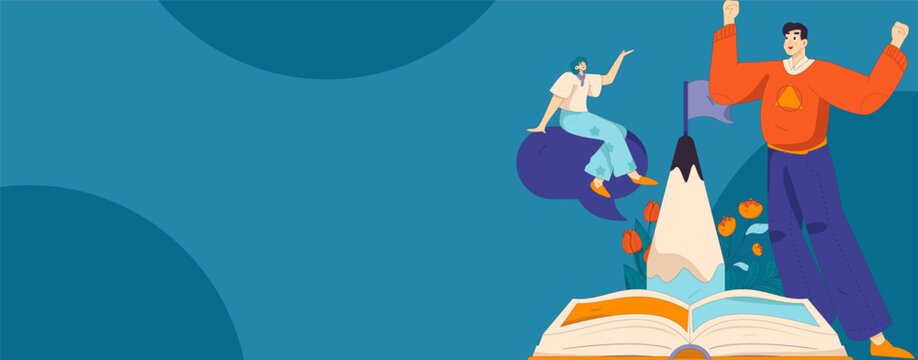 Education and learning people flat vector concept hand drawn illustration
