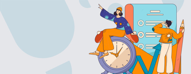 Education and learning people flat vector concept hand drawn illustration
