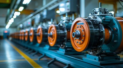 Fototapeta premium Workshop with extruders for producing plastic pipes 