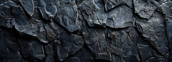 Black stone texture background, dark grunge rock and heavy metal design element. Created with Ai