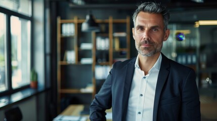 Fototapeta premium Confident businessman standing in office