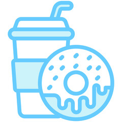 Donut blue color icon, related to street food theme. use for modern concept, web and app development