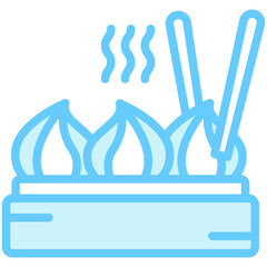 Fototapeta premium Dumpling blue color icon, related to street food theme. use for modern concept, web and app development