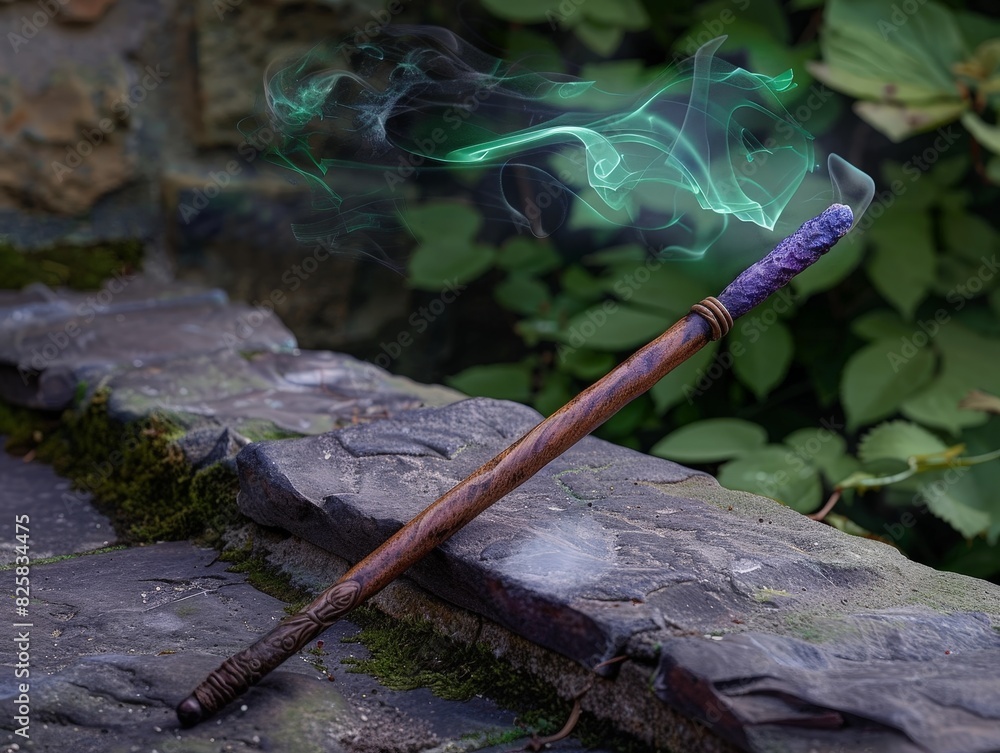 Poster Magical smoke from a mystical wooden wand