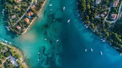 View from drone to different places