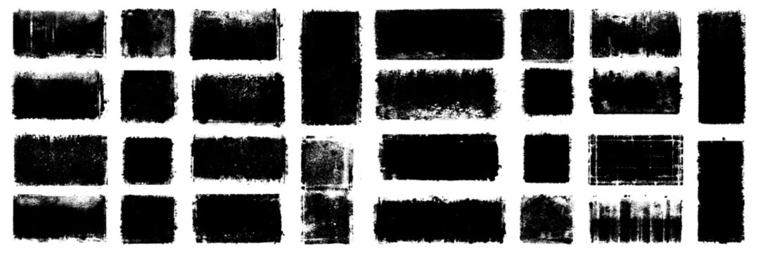 grunge black paint roller set. 