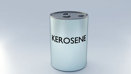 3d rendering of metal tin of kerosene with a handle on top for carrying