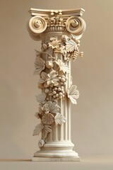 Ethereal Elegance of Roman Pillar in Baroque Splendor