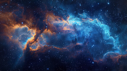 Fototapeta premium Stunning Cosmic Nebula Captured in Vivid Detail, Ideal for Space-Themed Projects and Educational Use