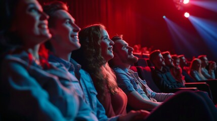 Group of millennials attending a live theater performance.