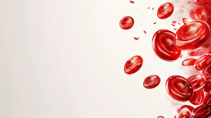 A detailed medical background banner with floating red blood cells, showcasing a clean and clinical design. The banner emphasizes the vibrant red cells against a professional medical backdrop