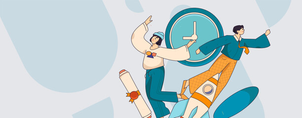 Education and learning people flat vector concept hand drawn illustration
