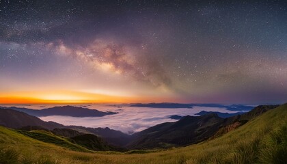 earth and sun, sunrise over the earth, sunrise over the mountains, Landscape with Milky way galaxy. Sunrise and Earth view from space 