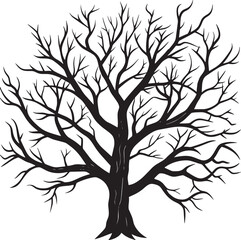 black and white tree silhouettes illustration 