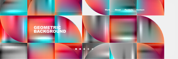 Fototapeta premium Circle triangle geometric web site page template. Vector Illustration For Wallpaper, Banner, Background, Card, Book Illustration, landing page