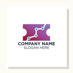 ticket logo design concept, business logo design vector