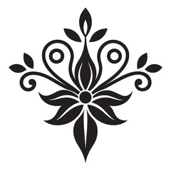 floral logo icon native charm decorative ethnic floral vector